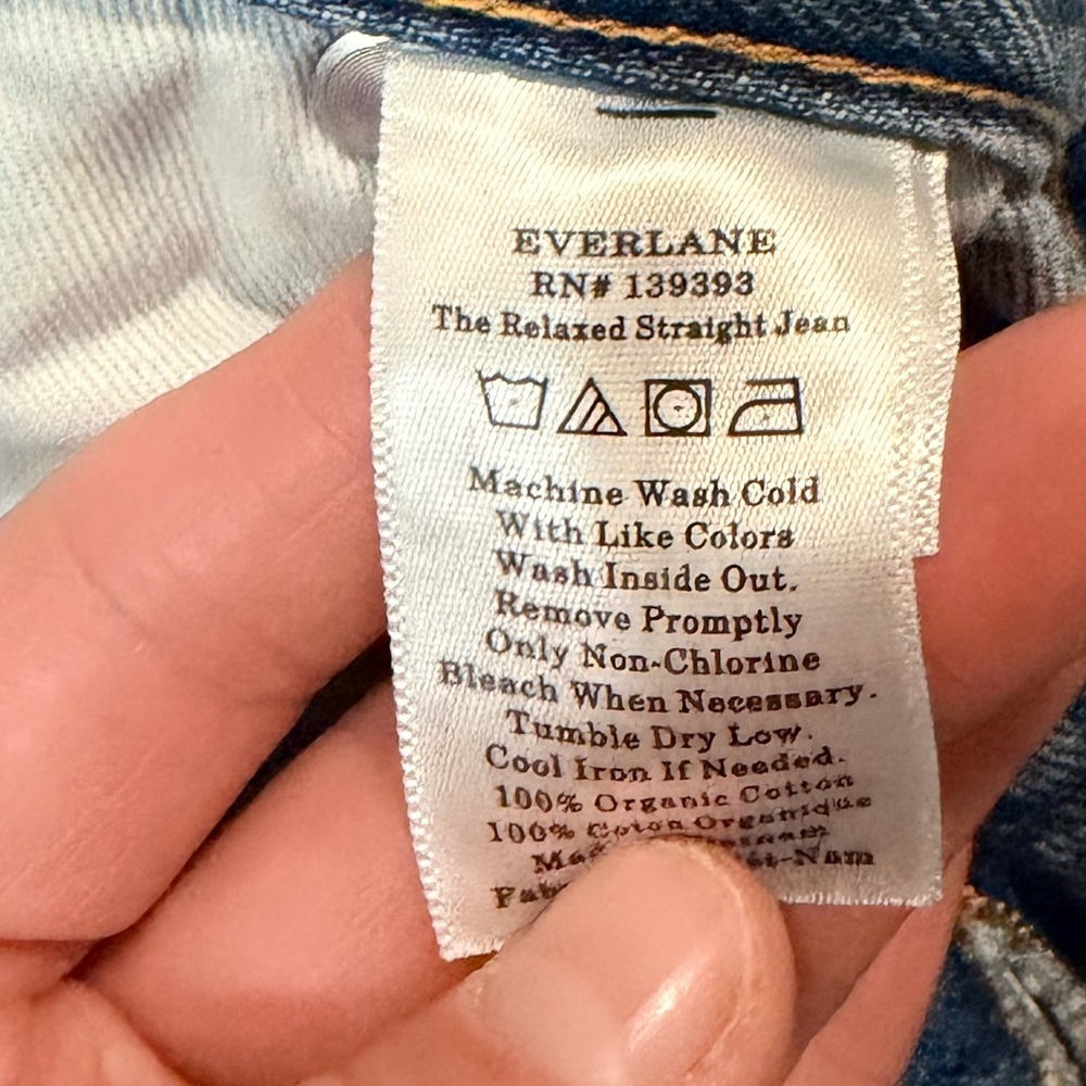 EVERLANE light wash denim jeans size 33 regular 100%cotton plus size - Picture 8 of 8